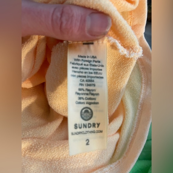 Sundry Womens Ruched Mini Peach Pencil Skirt Size 2 (XS) NWT - Picture 8 of 10